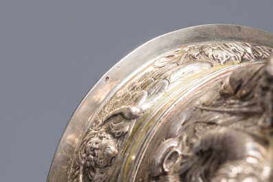 A parcel-gilt silver stein with biblical design, Nathaniel Pressding II, Danzig, Poland, 17th C.