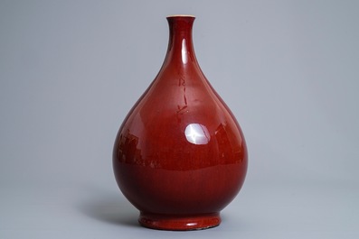 A Chinese sang-de-boeuf-glazed bottle vase, 18/19th C.