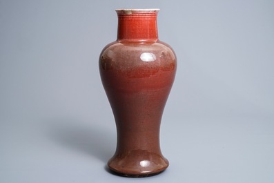 A Chinese langyao slender baluster vase, 19th C.