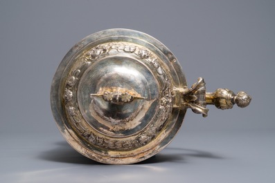 A parcel-gilt silver stein with biblical design, Nathaniel Pressding II, Danzig, Poland, 17th C.