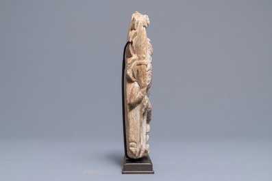 Un relief sculpt&eacute; en pierre de savon figurant Zhenwu, 18/19&egrave;me