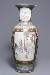 A large and fine Chinese famille rose vase, 19th C.