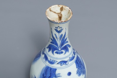 Two Chinese blue and white vases, Kangxi and Transitional period