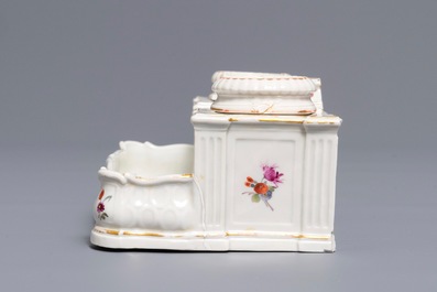 A The Hague porcelain inkwell, The Netherlands, 2nd half 18th C.