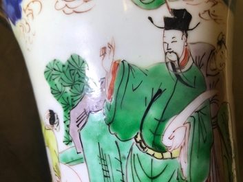 Een Chinese wucai gu vaas met figuren, Shunzhi, Transitie periode