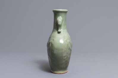 A Chinese Longquan celadon 'dragon' vase, Ming