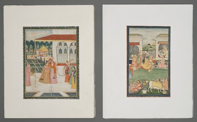 Eight Islamic and Persian miniatures and calligraphy panels, Iran and India, 19/20th C.