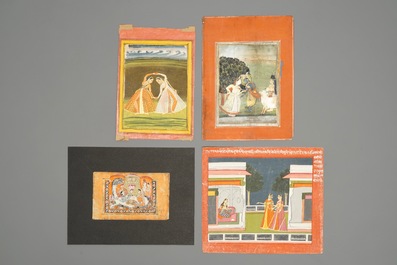 Een collectie islamitische en Perzische miniaturen, geschriften en een Koran, Iran en India, 19/20e eeuw