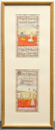 Een collectie islamitische en Perzische miniaturen, geschriften en een Koran, Iran en India, 19/20e eeuw