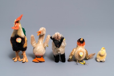 A collection of Steiff stuffed animals, 1950's and later