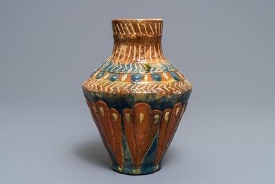 A Flemish pottery Art Nouveau vase, Leo Maes Vereenoghe, Torhout, 1891-1909