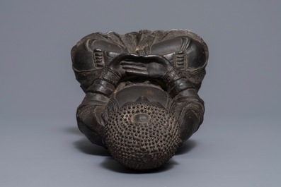 A Chinese gilt-lacquered bronze figure of Amithaba Buddha, Ming