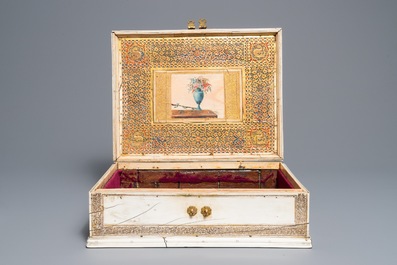 A rectangular Siculo-Arabic ivory casket, Sicily, 13/14th C.