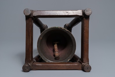 A Flemish bronze bell inscribed: 'Cast in Bruges by F. Brondel', 19th C.