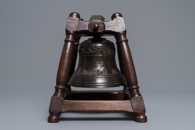 A Flemish bronze bell inscribed: 'Cast in Bruges by F. Brondel', 19th C.
