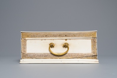 A rectangular Siculo-Arabic ivory casket, Sicily, 13/14th C.