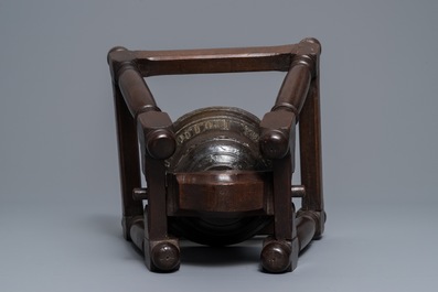 A Flemish bronze bell inscribed: 'Cast in Bruges by F. Brondel', 19th C.