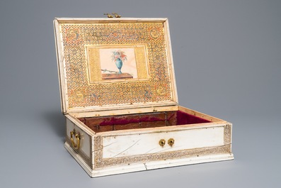 A rectangular Siculo-Arabic ivory casket, Sicily, 13/14th C.