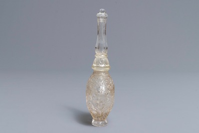 A Mughal-style rock crystal water sprinkler or scent bottle, India, 19/20&egrave;me