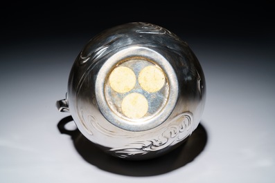 A silver Jugendstil water jug, Germany, early 20th C.