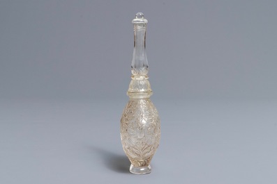 A Mughal-style rock crystal water sprinkler or scent bottle, India, 19/20&egrave;me