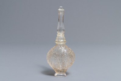 A Mughal-style rock crystal water sprinkler or scent bottle, India, 19/20&egrave;me