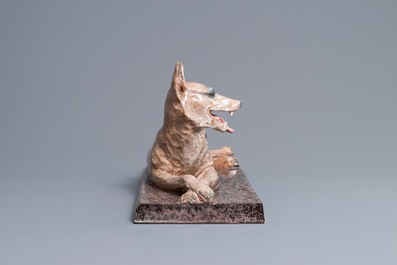 Maurice Guiraud Rivi&egrave;re (1881-1947): An Art Deco ceramic model of a dog