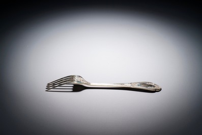 A German silver flatware service, 20th C.