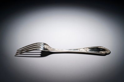 A German silver flatware service, 20th C.