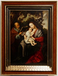 Navolger van Hendrick van Balen, Antwerpse school: Heilige familie, olie op paneel, 16/17e eeuw