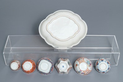 A group of various Chinese famille rose and Imari-style porcelain wares, Kangxi/Qianlong