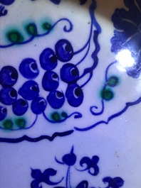 An Iznik 'grapevine' dish in blue and green, Turkey, 3rd quarter 16th C.