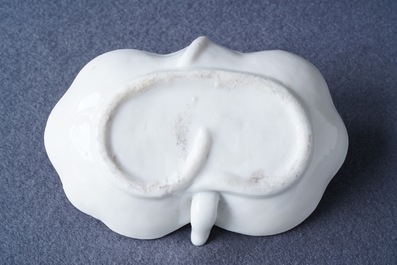 A Chinese Dehua blanc de Chine crab-shaped water dropper, Kangxi