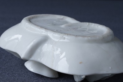A Chinese Dehua blanc de Chine crab-shaped water dropper, Kangxi
