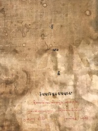 A large 'Three Arhat' thangka, Sino-Tibet, 18th C.