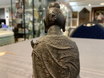 A Chinese bronze figure of Buddha, Ming