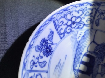 A varied collection of Chinese blue and white wares, Kangxi/Qianlong