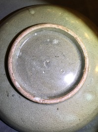 A Chinese carved Yaozhou dish, probably Song