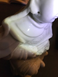 Deux figures de Guandi et Zhenwu en porcelaine blanc de Chine de Dehua, 18/19&egrave;me