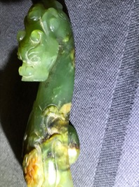 Trois boucles de ceinture en jade sculpt&eacute;, Chine, 19&egrave;me