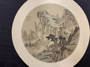 Quinze dessins d'&eacute;ventails et illustrations &agrave; l'encre de Chine et polychromie, 20&egrave;me