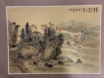 Vijftien diverse Chinese tekeningen, w.o. voor waaiers, 20e eeuw