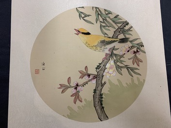 Fifteen various Chinese drawings for fans and illustrations, 20th C.