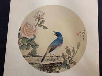 Quinze dessins d'&eacute;ventails et illustrations &agrave; l'encre de Chine et polychromie, 20&egrave;me