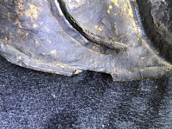 A Chinese gilt-lacquered bronze figure of Amithaba Buddha, Ming