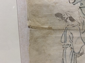 Kondo Harumasa (Japan, 19th C.): Three dancing boys, watercolour and ink on paper, Edo, 19th C.