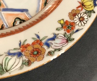 Deux assiettes en porcelaine de Chine famille rose, Yongzheng