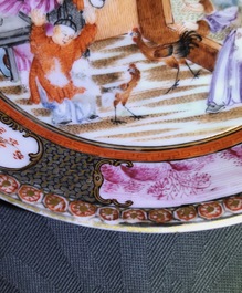 Deux tasses et soucoupes en porcelaine de Chine famille rose, Yongzheng/Qianlong