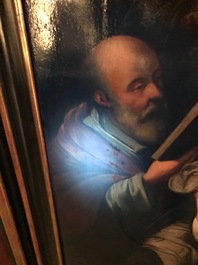 Suiveur de Hendrick van Balen, &eacute;cole anversoise: La sainte famille, huile sur panneau, 16/17&egrave;me