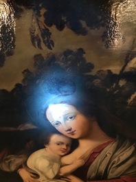 Suiveur de Hendrick van Balen, &eacute;cole anversoise: La sainte famille, huile sur panneau, 16/17&egrave;me